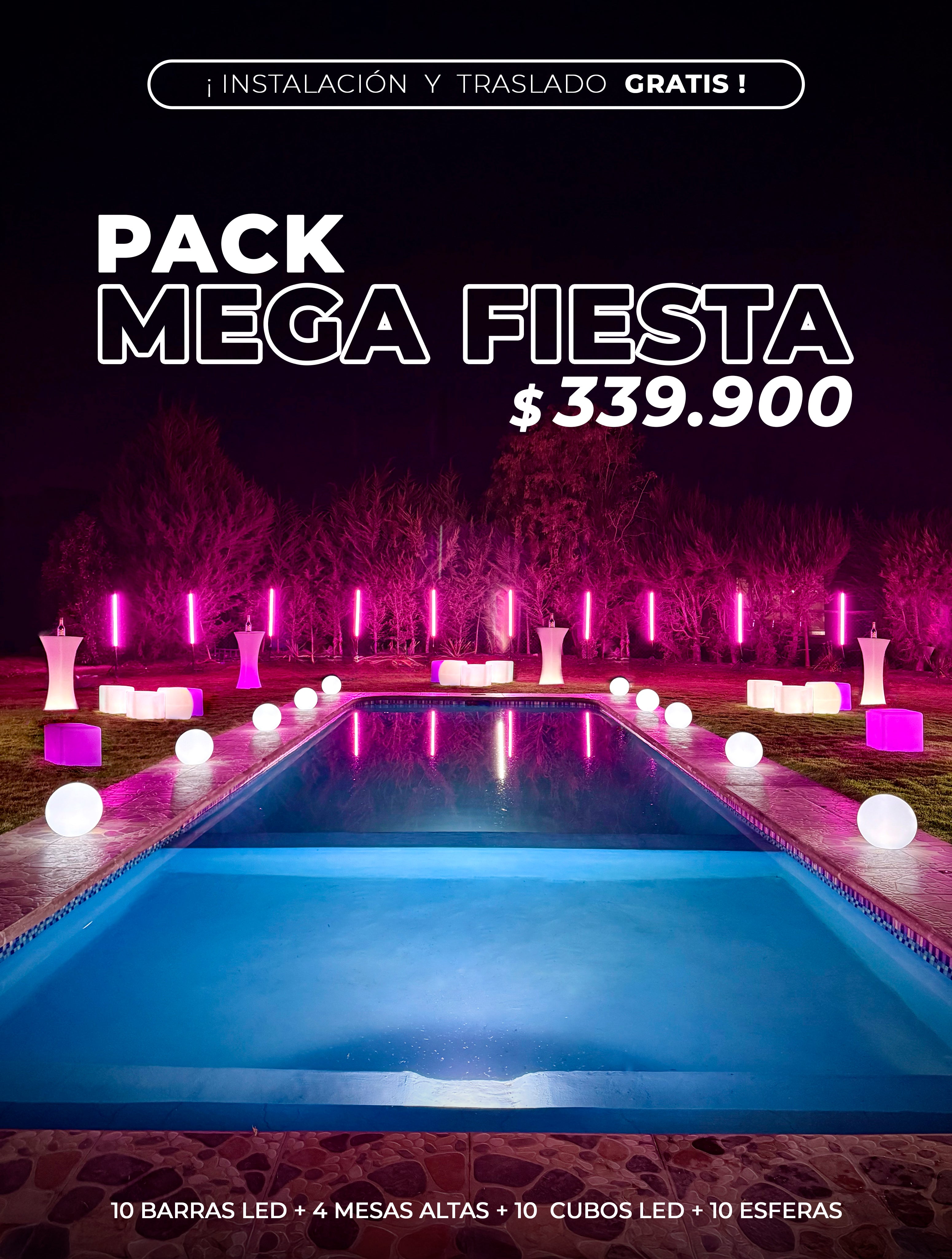 Pack Mega Fiesta Led - Evento Led – Evento led